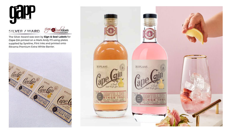 Cape Gin Silver Award — Sign & Seal Labels
