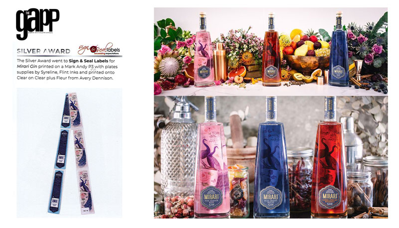 Mirari Gin Silver Award — Sign & Seal Labels